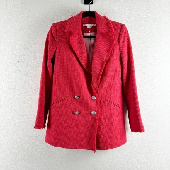 Veronica Beard Nayeli Double Breasted Dickey Jacket Blazer Red Size 2 - Picture 3 of 7